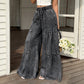 Denimbroek met hoge taille en wijde pijpen voor dames