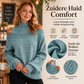 Dames geborduurde mock neck trui
