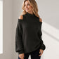 Dames geborduurde mock neck trui