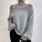 Dames geborduurde mock neck trui