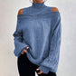 Dames geborduurde mock neck trui