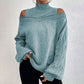 Dames geborduurde mock neck trui