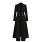 Elegante Lange Gebreide Jas met Dubbele Knoopsluiting
