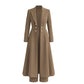Elegante Lange Gebreide Jas met Dubbele Knoopsluiting