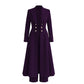 Elegante Lange Gebreide Jas met Dubbele Knoopsluiting