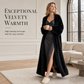 Elegante Lange Pluche Cardigan met Open Voorzijde en Zakken
