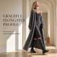 Elegante Lange Pluche Cardigan met Open Voorzijde en Zakken