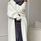 Elegante Lange Pluche Cardigan met Open Voorzijde en Zakken