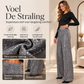 Breed uitlopende glanzende glitterbroek voor dames