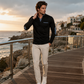 🧥😍Herenoverhemd met opstaande kraag en lange mouwen, casual pull-top met patchwork