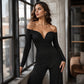 Chique jumpsuit met pailletten en blote schouders voor dames