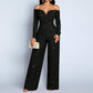 Chique jumpsuit met pailletten en blote schouders voor dames