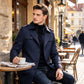 Manteau tranchant mi-long pour homme avec doublure amovible