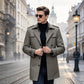 Manteau tranchant mi-long pour homme avec doublure amovible