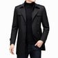 Manteau tranchant mi-long pour homme avec doublure amovible