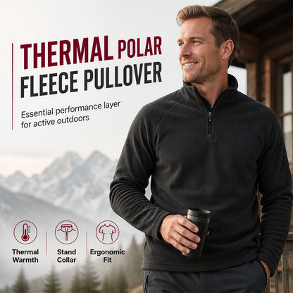 Warm herensweatshirt van polar fleece met opstaande kraag
