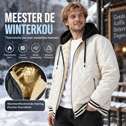 Warme winterjas met capuchon voor heren