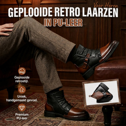 Tweekleurige enkelboots met rits voor heren