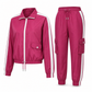 Vrouwen Casual 2-Delige Outfit Ritssluiting Capuchon Lange Mouwen en Cargo Joggingbroek met Zakken