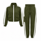 Vrouwen Casual 2-Delige Outfit Ritssluiting Capuchon Lange Mouwen en Cargo Joggingbroek met Zakken