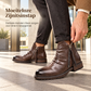 Vintage geplooid heren Chelsea-laarzen, casual ronde neus rits western cowboylaarzen