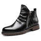 Vintage geplooid heren Chelsea-laarzen, casual ronde neus rits western cowboylaarzen