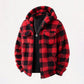 🧥Herenjas met ritssluiting, capuchon en geruite pluche stof
