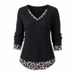 🔥Populair product ！✨Nep tweedelig gelaagde gebreide top, casual tuniek shirt met V-hals