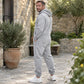 Casual gezellige thermische jumpsuit met capuchon voor heren