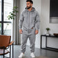 Casual gezellige thermische jumpsuit met capuchon voor heren
