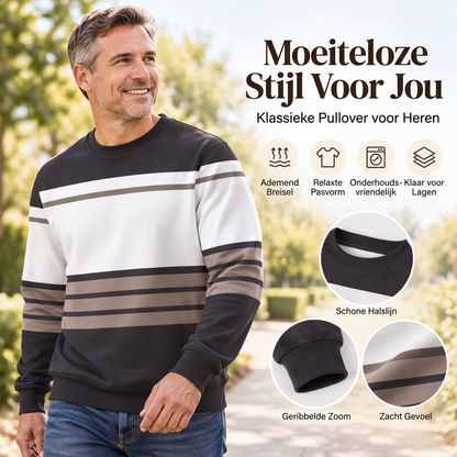 Heren Casual Ronde Hals Gestreept Sweatshirt