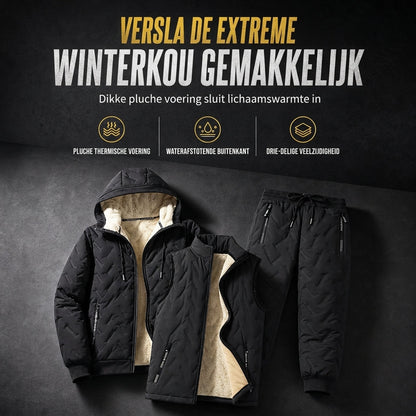 Winterjas met capuchon en gevoerd voor heren, inclusief broek