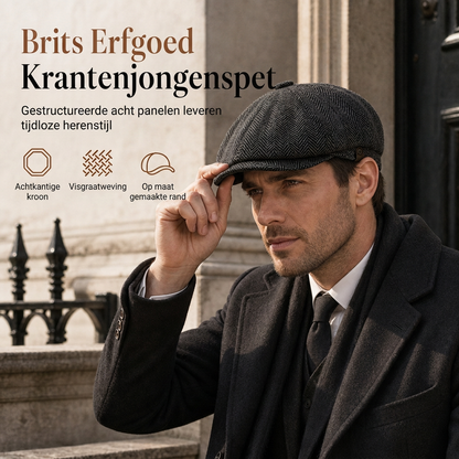 Vintage Britse stijl Newsboy-cap voor heren en dames Klassieke casual platte cap Octagonaal beret-hoed