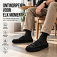 Heren half slippers van imitatiesuède met plateauzool en instapsluiting