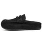 Heren half slippers van imitatiesuède met plateauzool en instapsluiting