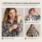 Women's Plaid Long Sleeve Button-Down Casual Shirt with Chest Pocket