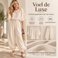 Dames gestructureerde batwingmouwen top en lantaarnbroek set