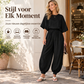 Dames gestructureerde batwingmouwen top en lantaarnbroek set
