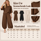Dames gestructureerde batwingmouwen top en lantaarnbroek set