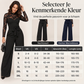 Elegante jumpsuit voor dames met kantmozaïek en riem