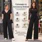 Elegante jumpsuit voor dames met kantmozaïek en riem