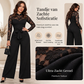 Elegante jumpsuit voor dames met kantmozaïek en riem