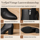 Dames Vintage Britse Stijl Vetersluiting Puntige Teen Blok Middenhak Enkellaarzen