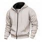 Heren-sweatshirt met capuchon, volledige ritssluiting en warme voering
