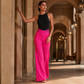 Casual damesbroek met hoge taille en wijde pijpen