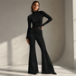 Casual damesbroek met hoge taille en wijde pijpen