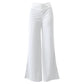 Casual damesbroek met hoge taille en wijde pijpen