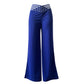 Casual damesbroek met hoge taille en wijde pijpen