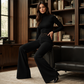 Casual damesbroek met hoge taille en wijde pijpen