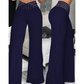 Casual damesbroek met hoge taille en wijde pijpen